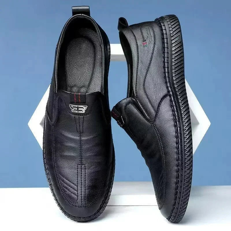 Nature's Shoewear™ Leather Men’s Shoes - Breathable Business Slip-On Loafers