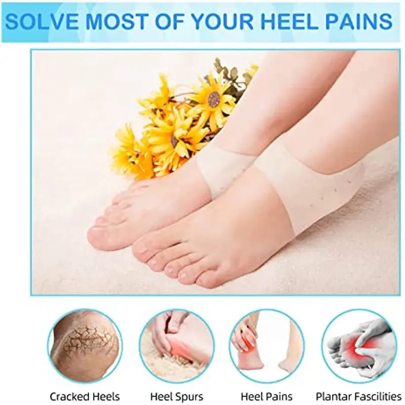 Nature's Shoewear™ Gel Silicone Heel Protector Cups Sleeves for Feet