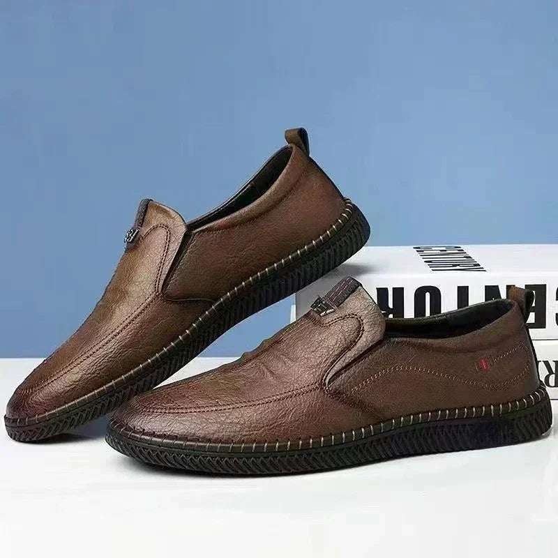 Nature's Shoewear™ Leather Men’s Shoes - Breathable Business Slip-On Loafers