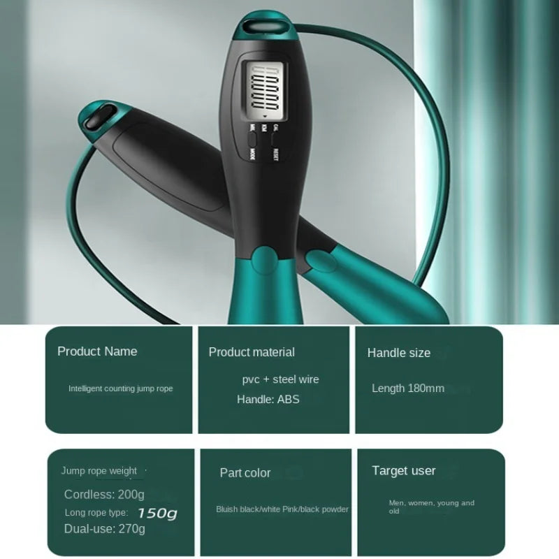 Nature's Shoewear™ Cordless Electronic Jumping Rope with Counting Speed Skipping Counter