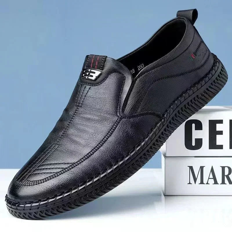 Nature's Shoewear™ Leather Men’s Shoes - Breathable Business Slip-On Loafers