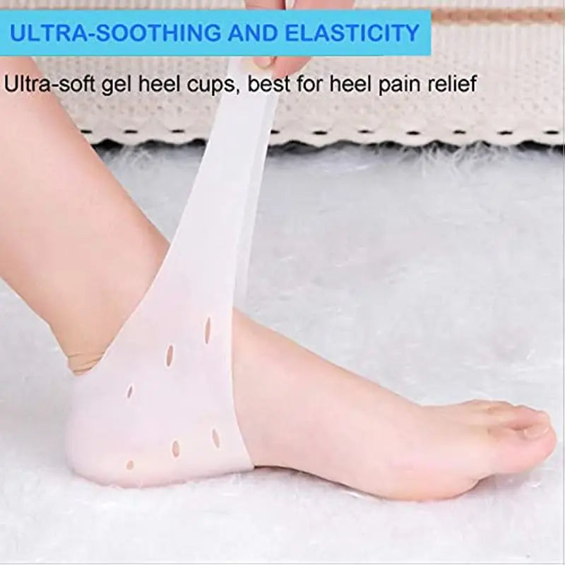 Nature's Shoewear™ Gel Silicone Heel Protector Cups Sleeves for Feet