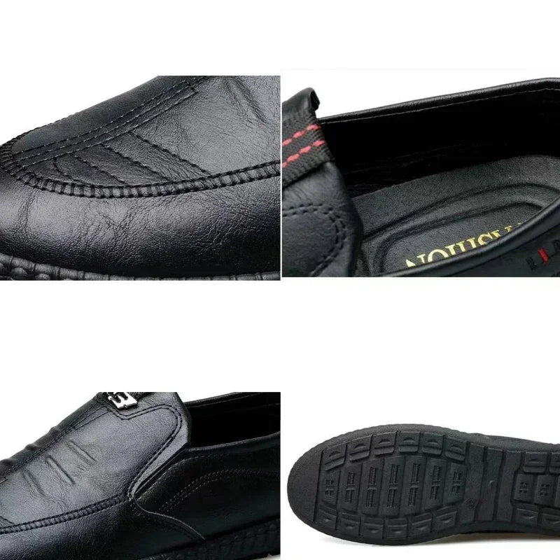 Nature's Shoewear™ Leather Men’s Shoes - Breathable Business Slip-On Loafers
