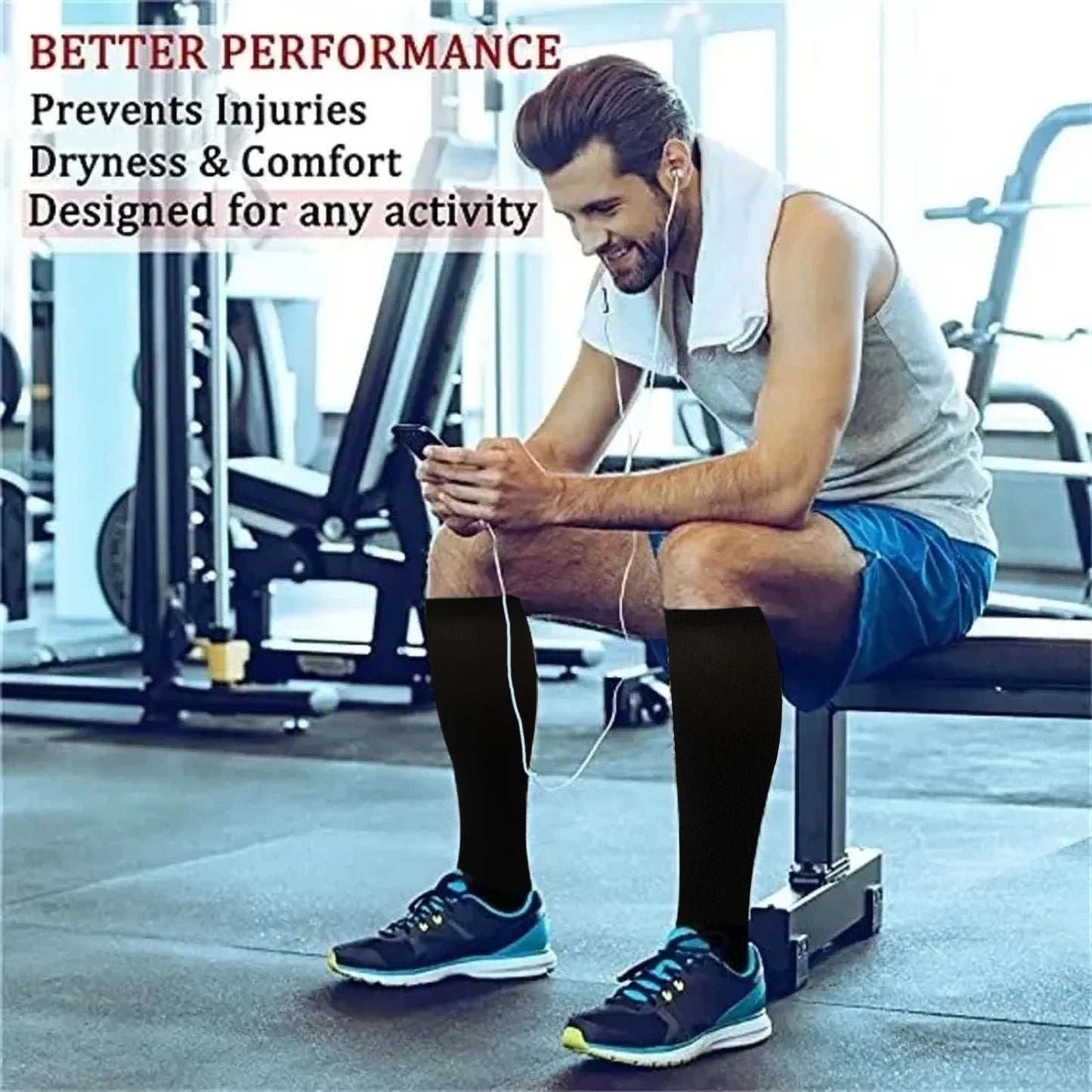 Nature's Shoewear™ Elastic Compression Socks for Cycling and Sports