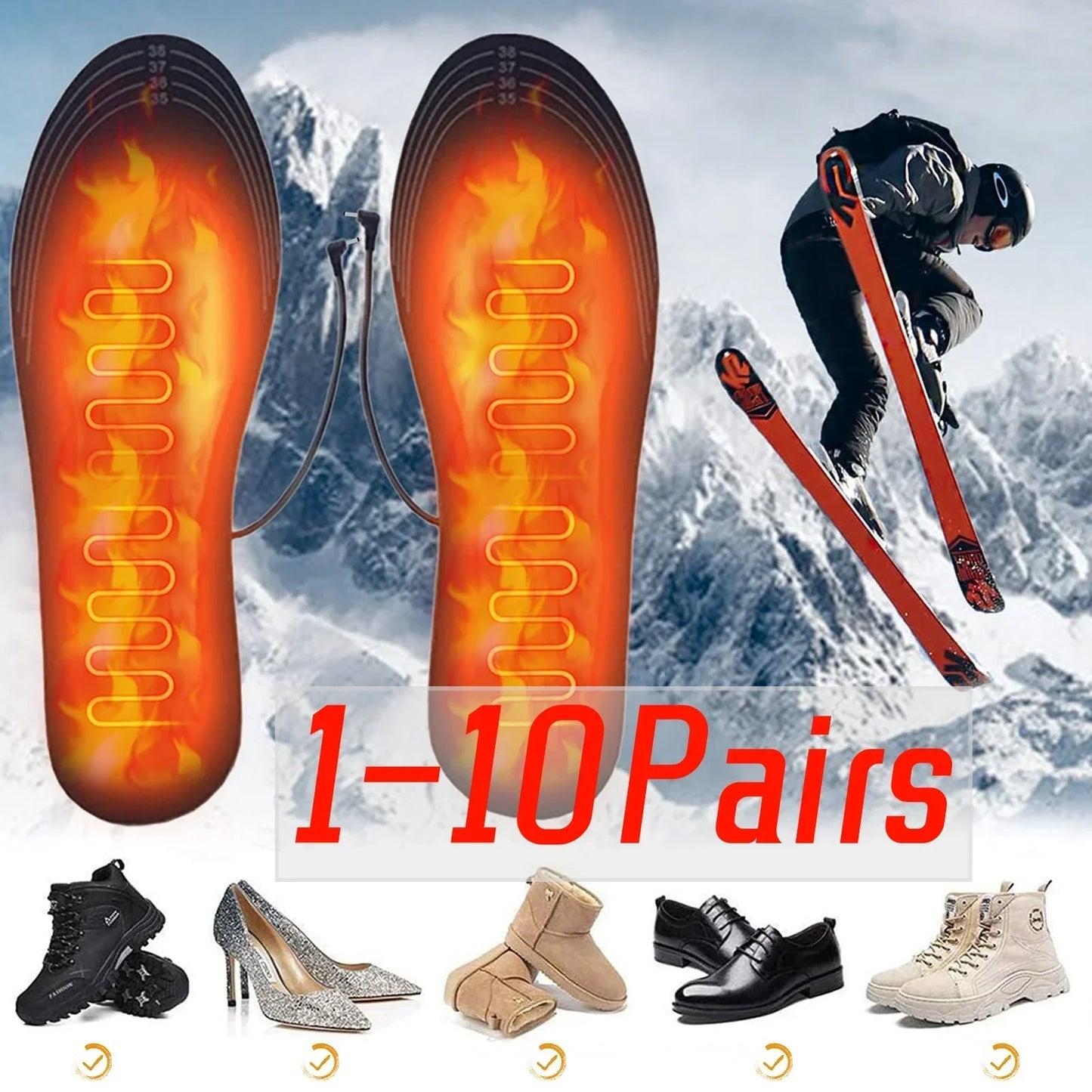 Nature's Shoewear™ USB Heated Shoe Insoles - Warming Heat Pads