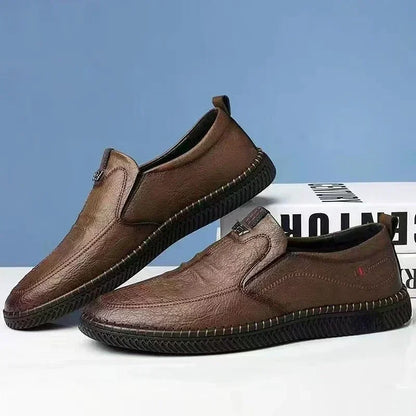 Nature's Shoewear™ Leather Men’s Shoes - Breathable Business Slip-On Loafers