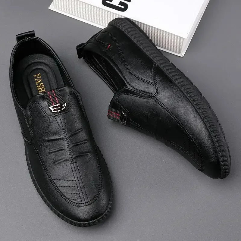 Nature's Shoewear™ Leather Men’s Shoes - Breathable Business Slip-On Loafers