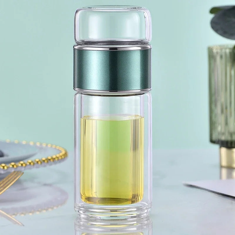 Nature's Shoewear™ Tea Water Bottle - Glass Double Layer Infuser