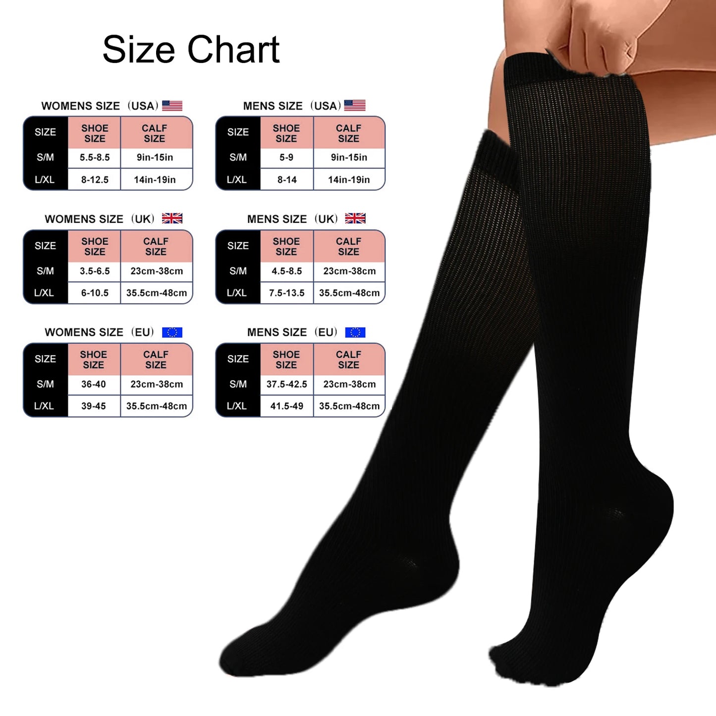 Nature's Shoewear™ Elastic Compression Socks for Cycling and Sports