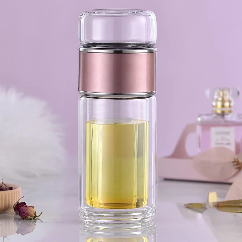Nature's Shoewear™ Tea Water Bottle - Glass Double Layer Infuser