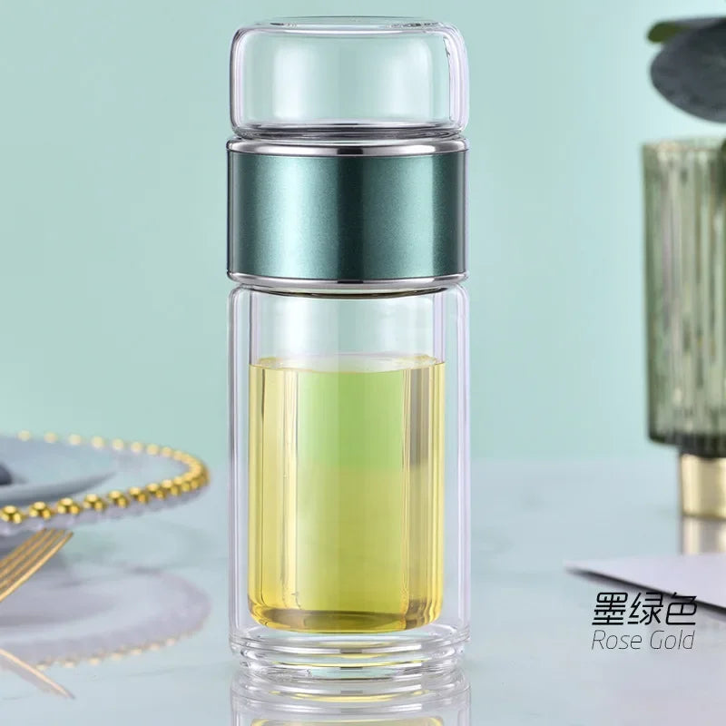 Nature's Shoewear™ Tea Water Bottle - Glass Double Layer Infuser