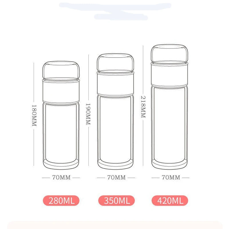 Nature's Shoewear™ Tea Water Bottle - Glass Double Layer Infuser