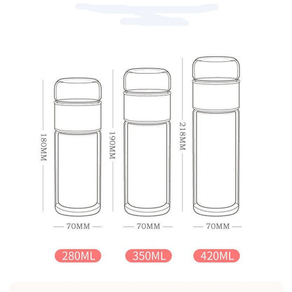 Nature's Shoewear™ Tea Water Bottle - Glass Double Layer Infuser