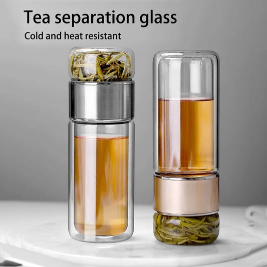 Nature's Shoewear™ Tea Water Bottle - Glass Double Layer Infuser